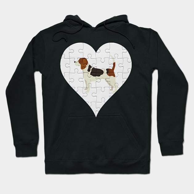Beagle Heart Jigsaw Pieces Design - Gift for Beagle Lovers Hoodie by HarrietsDogGifts